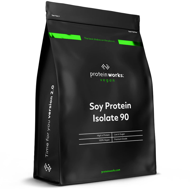 Soy Protein 90 (Isolate) Protein Powder | 100% Plant-Based | Low Fat | No Added Sugar | Gluten-Free | Protein Works | Caramel Macchiato | 500 g - BeesActive Australia