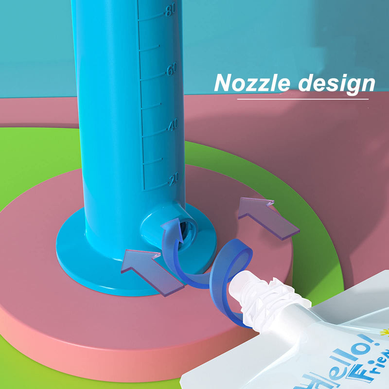 Baby Food Pouch Maker with 6 Bags, Pure Color Squeezable Fruit Squeeze Puree Filler Food Dispenser for Babies Over 6M Blue - BeesActive Australia