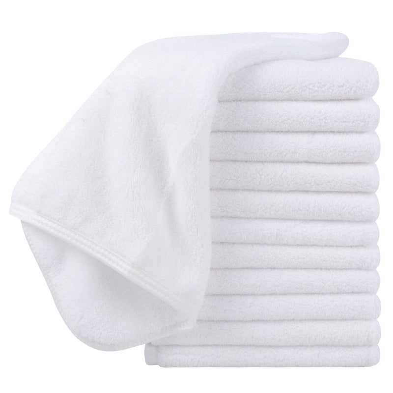 Sinland Microfiber Face Cloths For Bath Reusable Makeup Remover Cloth Ultra Soft and Absorbent Washcloths For Baby 12Inch x 12Inch (12pack, white) 12pack - BeesActive Australia