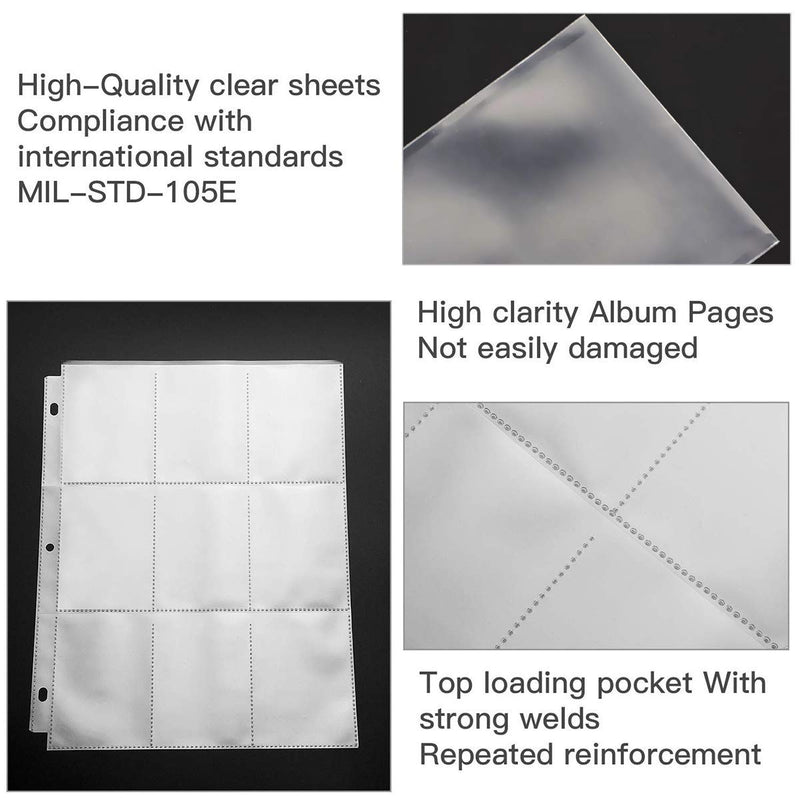 POKONBOY 288 Pockets Trading Card Storage Album Pages Card Collector Coin Holders Wallets Sleeves Card Binder Set Perfect for Skylanders, Top Trumps, Sports Cards - BeesActive Australia