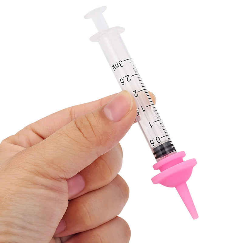 Gufastoe 10pcs Original and Mini Nipples with Syringes for Pets and Wildlifes Pink - BeesActive Australia