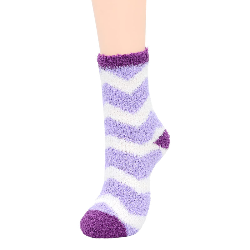 Womens Fuzzy Socks Winter Warm Fluffy Socks Athletic Outdoor Sports Socks 6 Pack Purple - BeesActive Australia