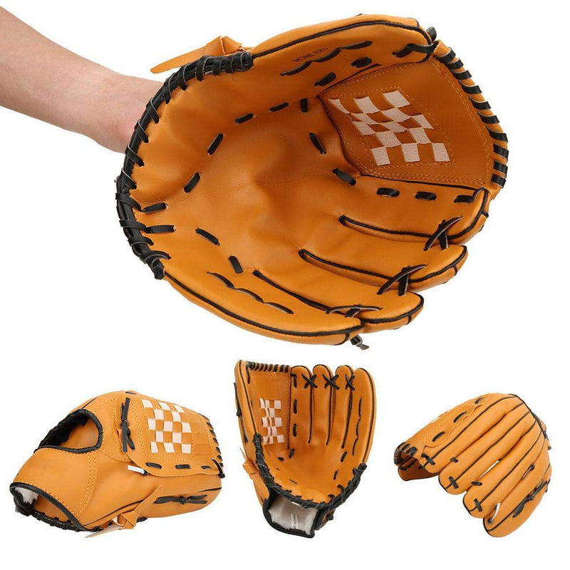 [AUSTRALIA] - Vbest life Thicken Baseball Glove, Adults Children PVC Thicken Baseball Glove Practicing Training Competition Gloves Brown 12.5inch 