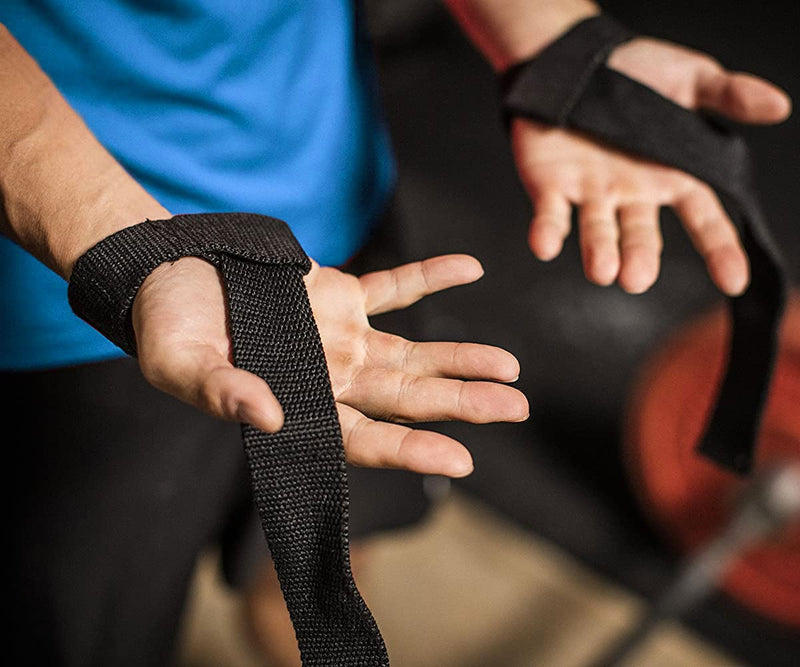 DALLX Weight Lifting Straps for Deadlifting Powerlifting Bodybuilding Gym Fitness Workout Soft Cotton Neoprene Wrist Strong Grip Support for Men and Women – Pair Black - BeesActive Australia