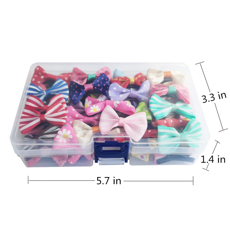 Clip in Dog Bows 60pcs in Box Dog Hair Bows Clips Dog Hair Clips Puppy Yorkie Accessories - BeesActive Australia