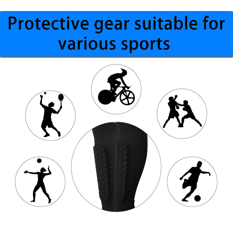 Linkidea 1 Pair Soccer Shin Guards Shin Pads for Kids Youth Adult, Calf Compression Sleeve with Honeycomb Pads for Running, Cycling - BeesActive Australia