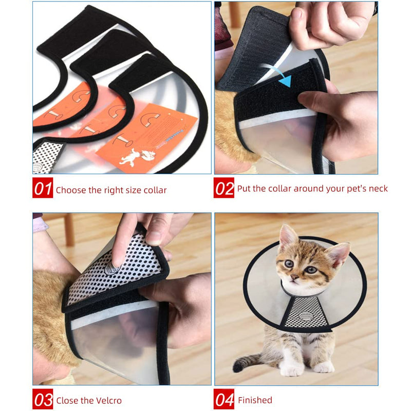 QIYADIN Plastic Pet Recovery Collars & Cones for Dogs and Cats After Surgery Adjustable Dog Neck Head Cone Surgical Elizabeth E-Collar Prevent Biting and Licking Incision S (Neck: 11.4-14.2 in) - BeesActive Australia