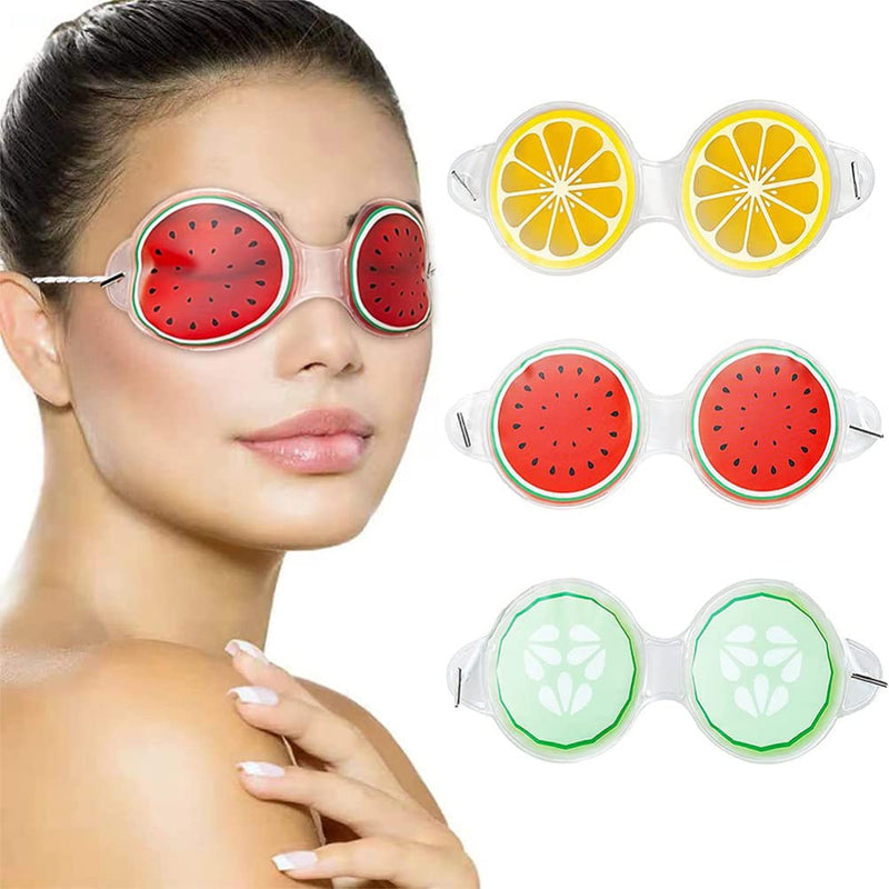 HEALLILY 3 Pcs Cooling Eye Masks Fruit Design Gel Eye Masks Eusable Cold Eye Ice Pack Cold Eye Pads for Dark Circles Puffy Eyes Migraine - BeesActive Australia