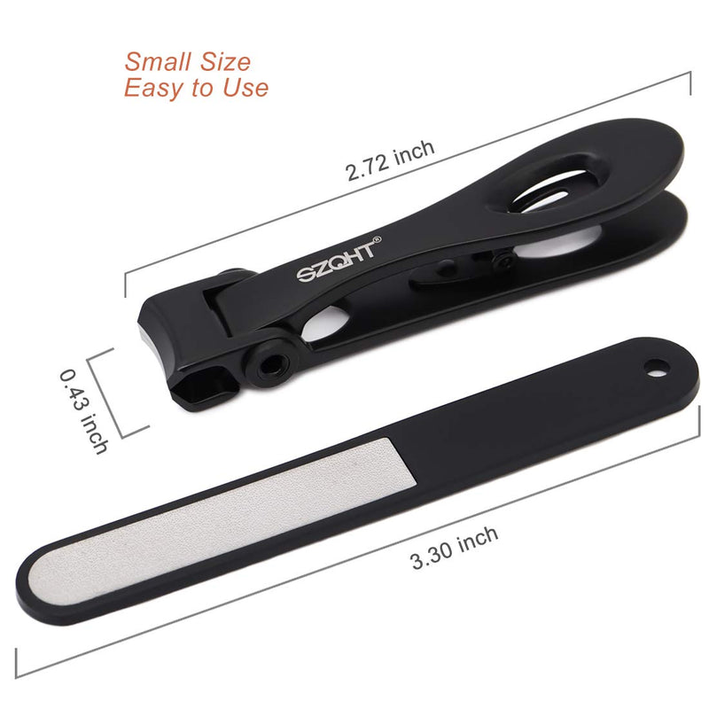 SZQHT Fingernail Clippers,Nail Clippers for Tough Fingernails or Thick Toenails,Heavy Duty Stainless Steel Nail Cutters,Toenail Clippers for Elder,Men, Seniors, Adults(Black) Black - BeesActive Australia