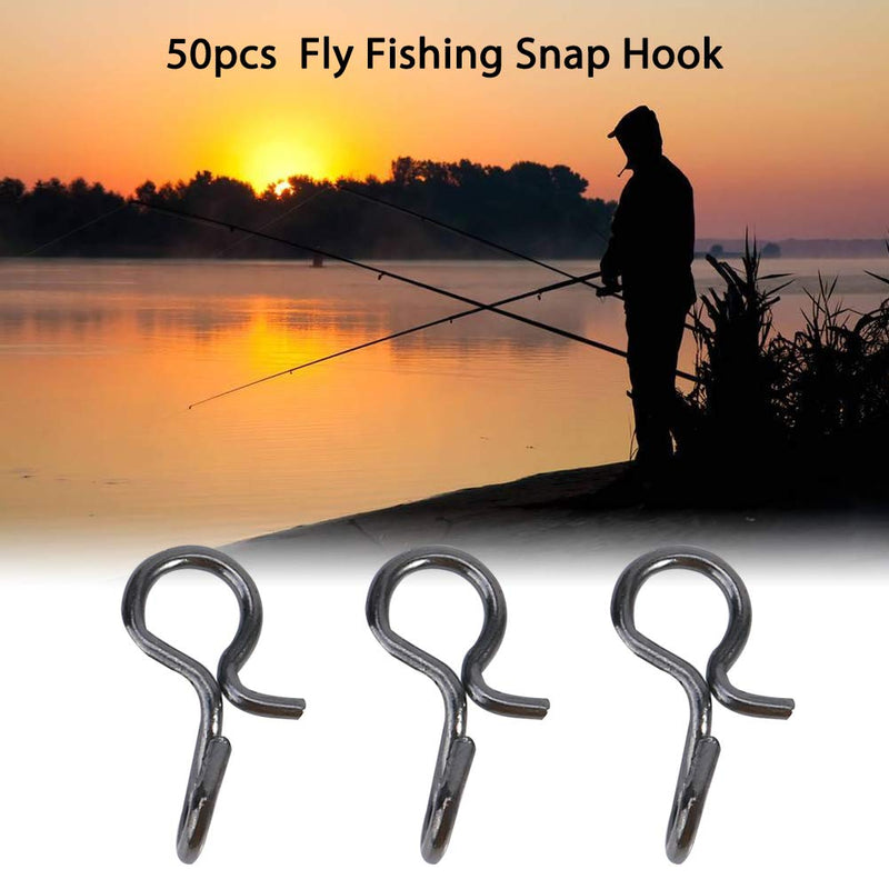 VGEBY 50Pcs Fly Fishing Snaps, Stainless Steel Fly Hook Lure Snap Quick Change Connect for Flies, Jigs, Lures M - BeesActive Australia