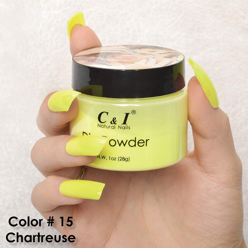 C & I Dipping Powder Color No.015 Chartreuse Yellow Color System - BeesActive Australia