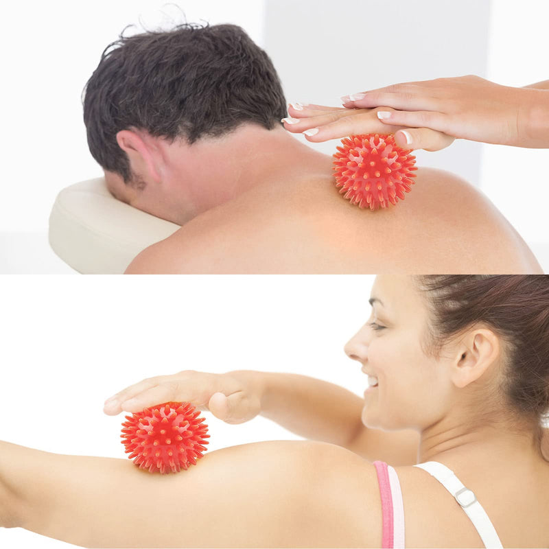 2 Pieces Spiky Massage Ball Hedgehog Ball with Nubs Myofascial Balls Fascia Ball for Massage Muscle(6.5cm) - BeesActive Australia