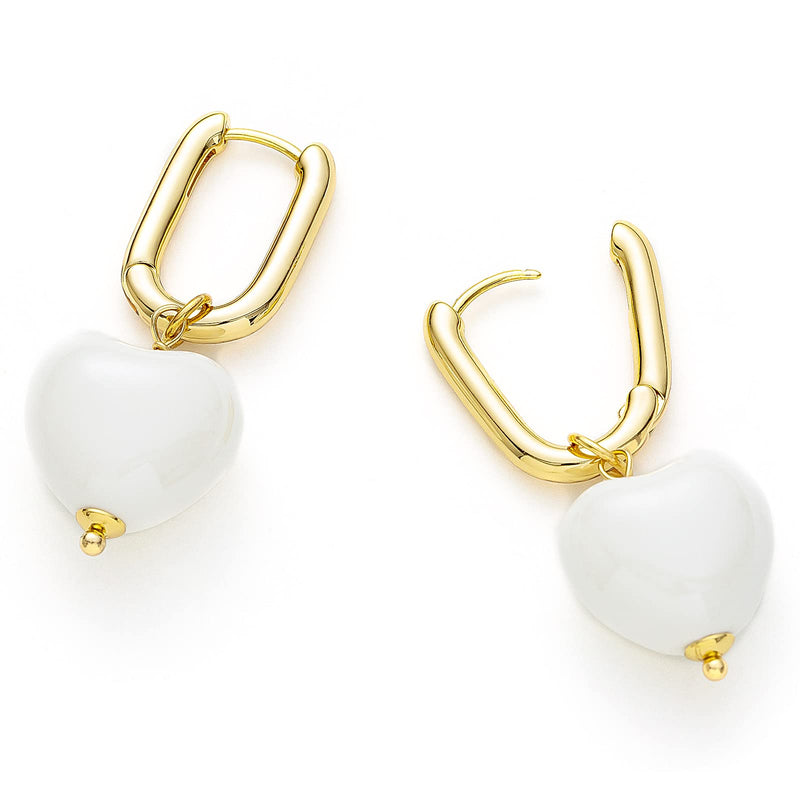C.Paravano Hoop Earrings for Women | 925 Sterling Silver or 18K Gold Plated Hoop Earrings | Huggie Earrings for Women | Lightweight Hoops | Hypoallergenic Earring for Women EARRING_31_WHITE - BeesActive Australia