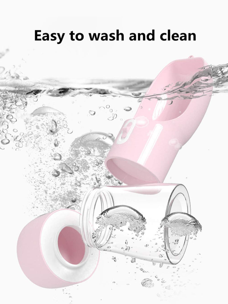 Misthis Dog Travel Water Bottle,Portable Dog Water Bottle Pet Drinking Bottle Drink Cup Dish Bowl Dispenser for Walking Traveling Hiking, Multifunctional Outdoor Water&Food Bowl for Dogs and Cats Pink - BeesActive Australia