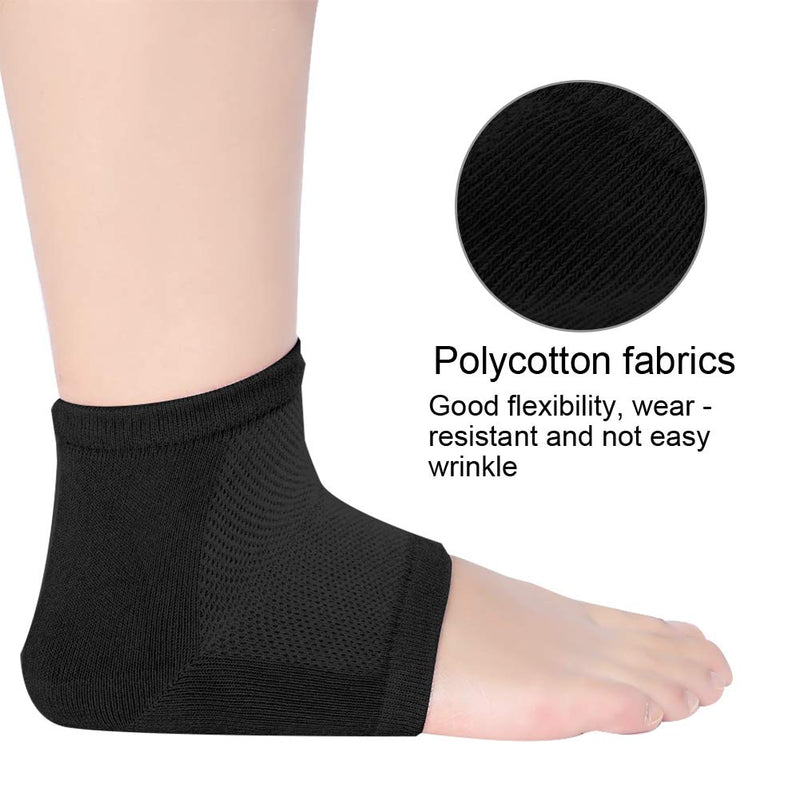 Gel Heel Sock, Foot Care Socks Pain Relief Socks Moisturizing Heel Protective Sleeves Half Pain Relief Socks(Black) Black - BeesActive Australia