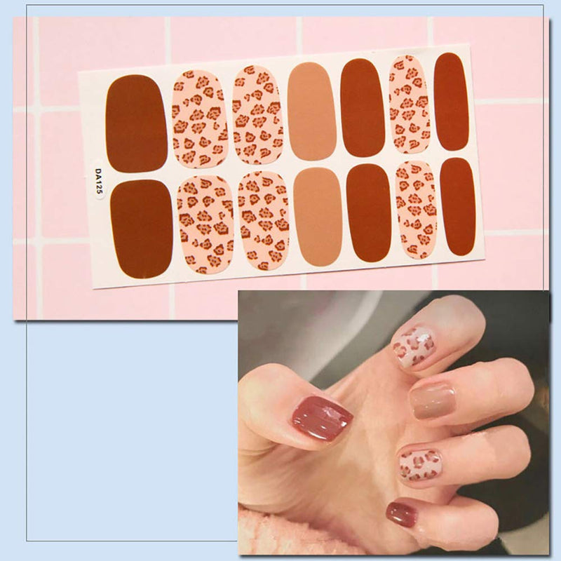 SILPECWEE 14 Sheets Adhesive Nail Polish Strips Stickers Marbling and 1Pc Nail File Gradient Nail Wraps Decals Tips Manicure Kit for Women NO1 - BeesActive Australia