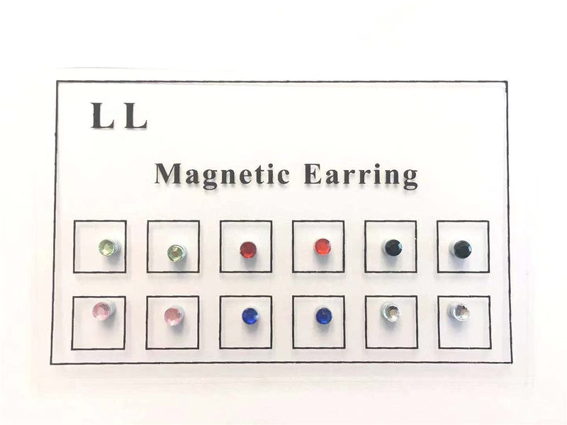 Tangyu 12 Pcs Magnetic Nose Ring, Nose Rings Magnetic Non Piercing Stud, Crystal Magnetic Stud Earring Magnet Nose Ear Lip Stud Non Piercing for Women Men - BeesActive Australia