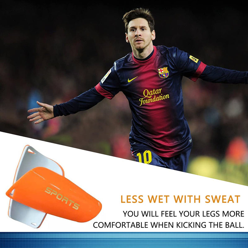Soccer Shin Guards for Kids Youth, Shin Guard and Shin Guard Sleeves for Boys and Girls for Football Games EVA Cushion Protection Reduce Shocks and Injuries A-Orange Small - BeesActive Australia