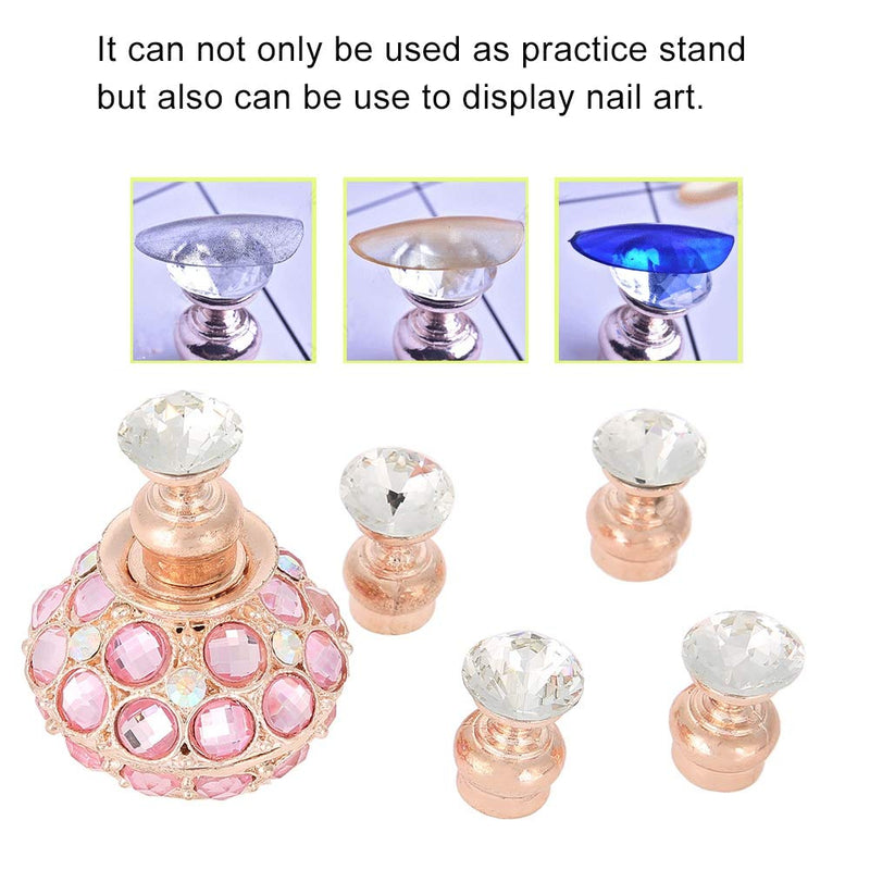 Nail Tips Stand Holder, 5Pcs Magnetic Crystal Base Manicure Display Stand Nail Art Tip Shelf for Salon DIY and Practice Manicure - BeesActive Australia