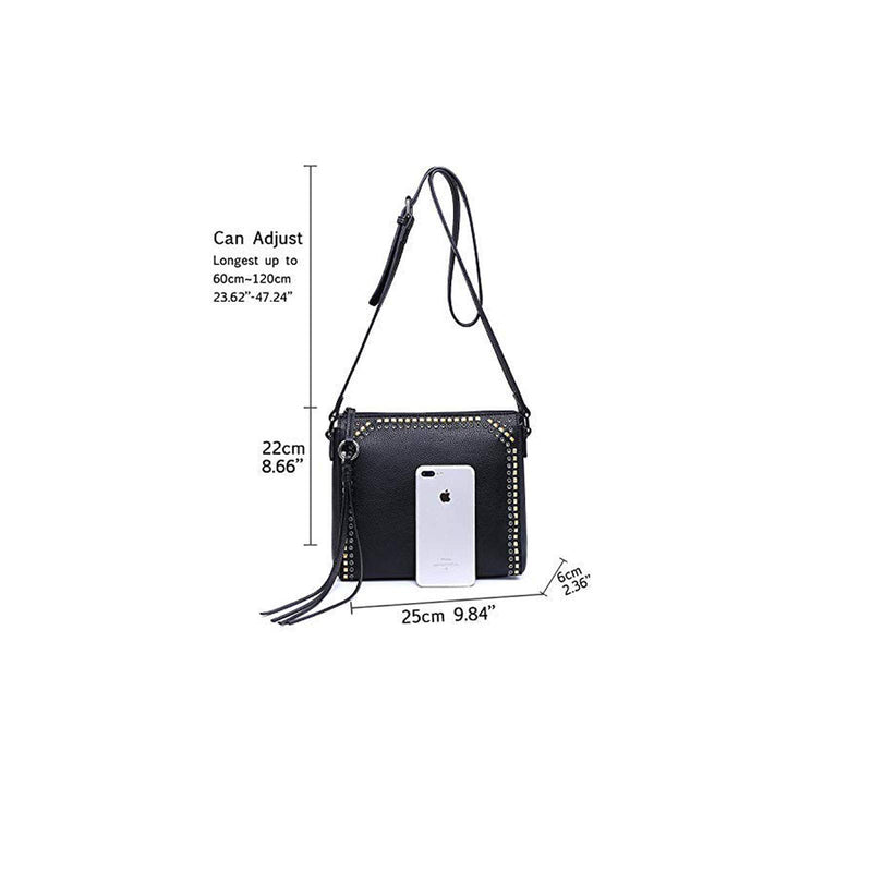 seOSTO Medium Women Crossbody Purse Bag with Tassel Black - BeesActive Australia