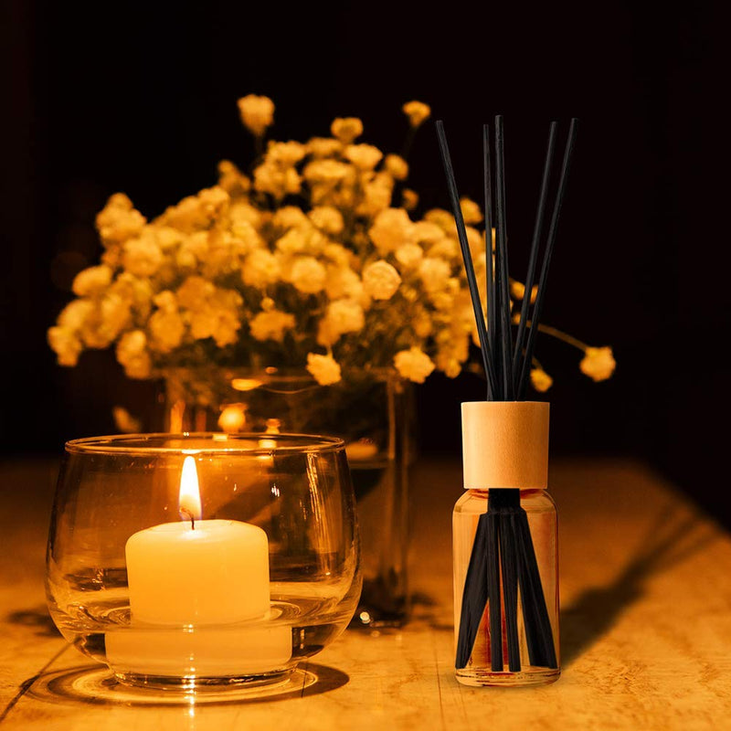 FEPITO Reed Diffuser Sticks Oil Aroma Diffuser Sticks Wood Rattan Sticks (Black, 60pcs) Black 60 Count - BeesActive Australia