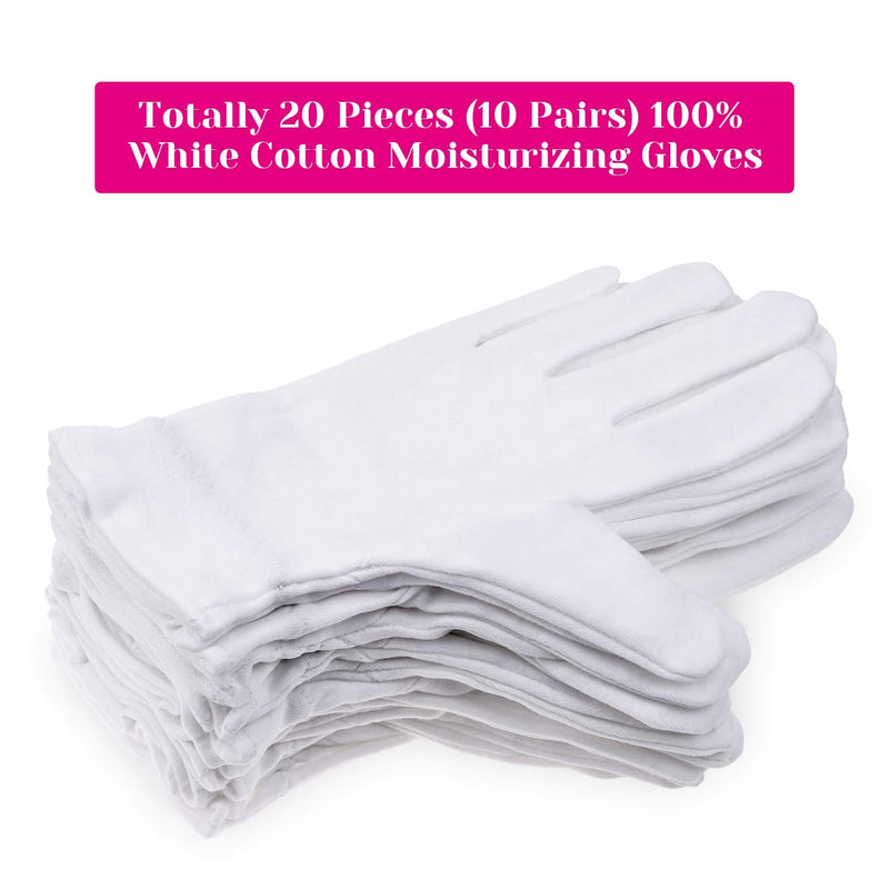 100% Cotton Gloves for Dry Hands Eczema, Selizo 10 Pairs White Cotton Gloves for Women Dry Hands Moisturizing Cosmetic Sensitive Irritated Skin Spa - BeesActive Australia