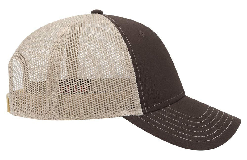 OTTO 6 Panel Low Profile Contrast Vertical Mesh Back Cap One Size Dk.brn/Dk.brn/Kha - BeesActive Australia