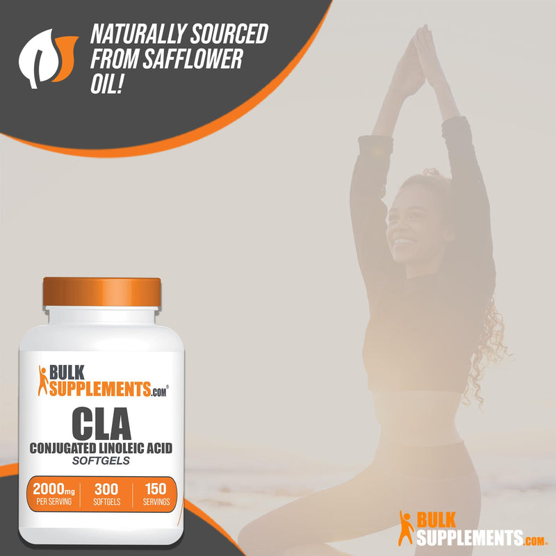 BulkSupplements.com Conjugated Linoleic Acid Softgels (1000mg) - Weight Management for Men & Women - Weight Management Supplement - CLA Supplements - Weight Management Pills (300 Count - 300 Servings) 300 Count (Pack of 1) - BeesActive Australia