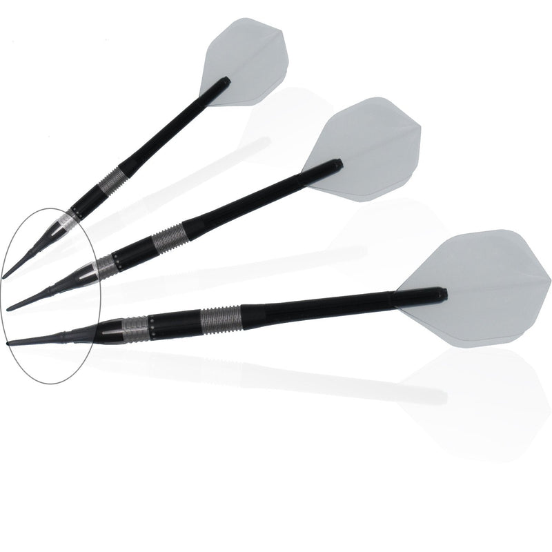 CyeeLife-Soft Dart tips-100/250/500Packs 2BA Plastic points-5Colors-CL04 Style Black 100pcs - BeesActive Australia