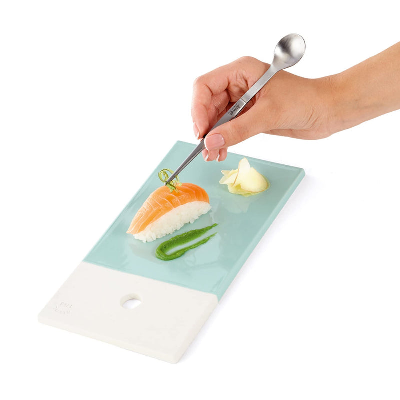 triangle FinalTouch Tasting Spoon - 14 cm - Stainless Steel Spoon & Tweezers - Dishwasher Safe - Made in Germany Silver - BeesActive Australia