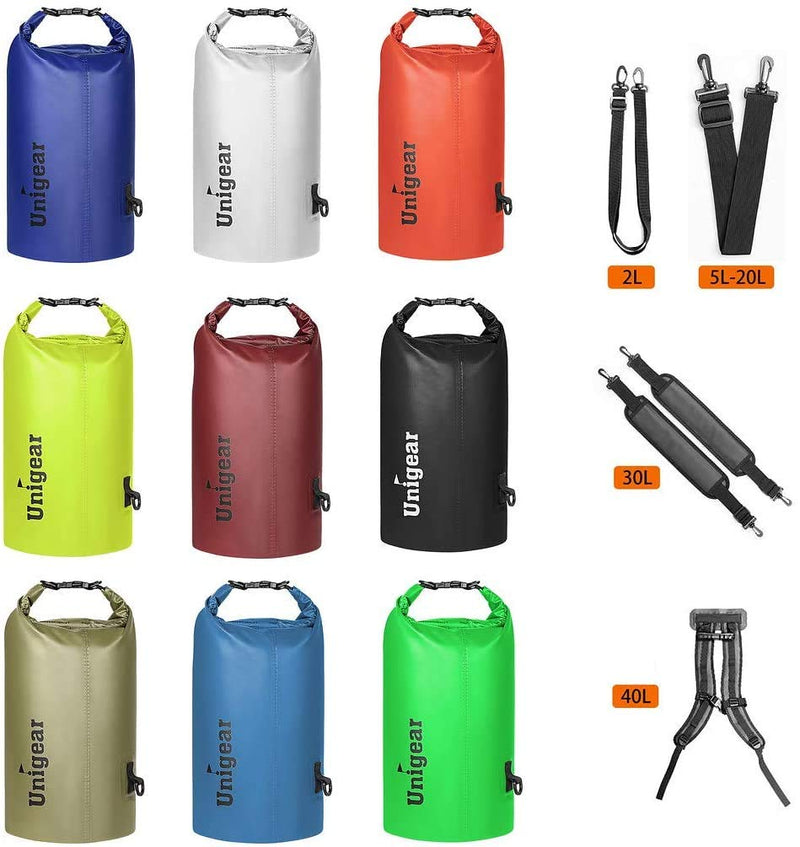 [AUSTRALIA] - Unigear Dry Bag Waterproof, Floating and Lightweight Bags for Kayaking, Boating, Fishing, Swimming and Camping with Waterproof Phone Case Green 5L 