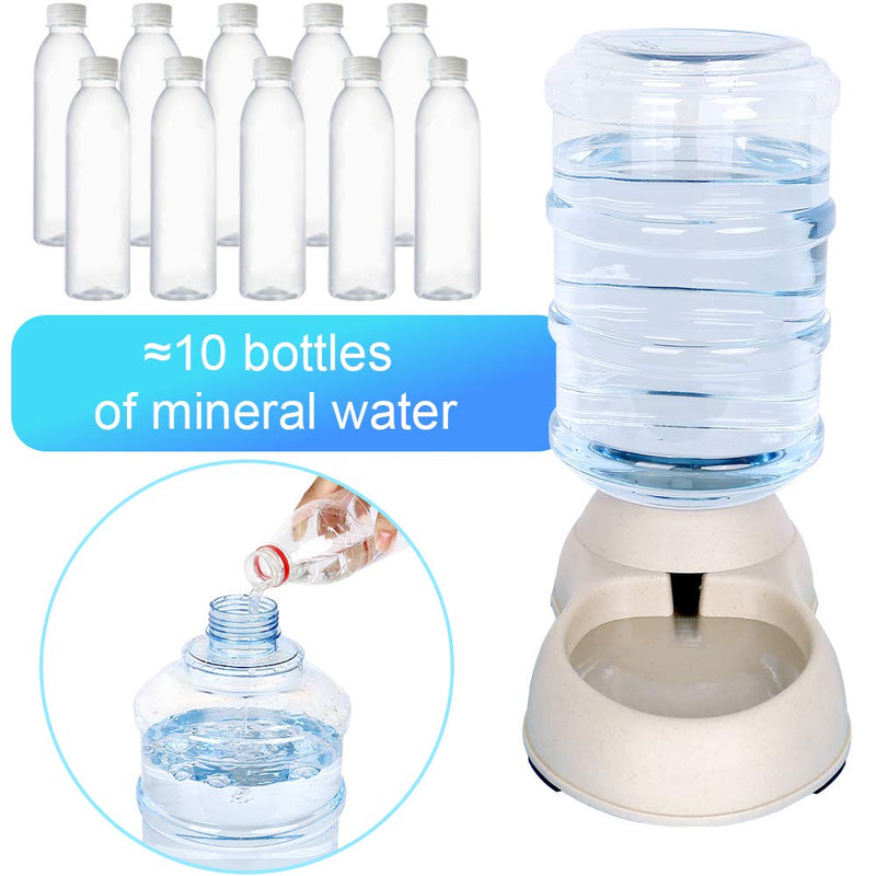 Automatic Cat Water Dispenser with Pet Food Mat for Small Medium Dog Pets Puppy Kitten Big Capacity 1.5 Gallon grey - BeesActive Australia