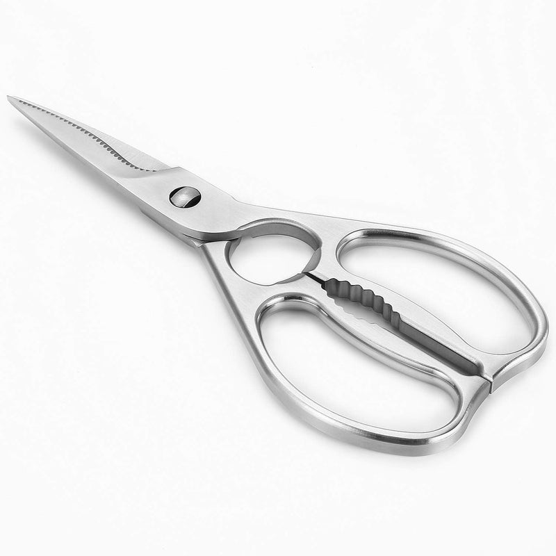 Multipurpose Kitchen Shears by WELLSTAR, Come Apart Heavy Duty German Stainless Steel Food Scissors for Cutting Meat Poultry Chicken Vegetable, Plus Handy Onion Slicing Holder, Gift Box Pack Satin Finish - BeesActive Australia