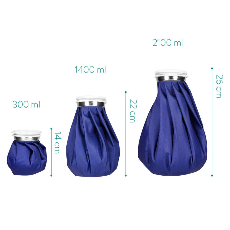 Navaris 3X Hot and Cold Bags - Reusable Ice Bag Hot Water Bottle for Knee, Back, Shoulder - Blue - BeesActive Australia