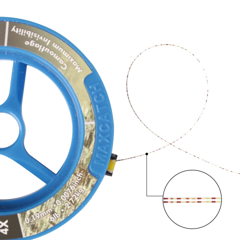 Maxcatch Chameleon Invisible Tippet Line for Fly Fishing with Tippet Line Holder & Tender, 50m/55Yds, 4PCS 2X+3X+4X+5X (55yds per spool) - BeesActive Australia