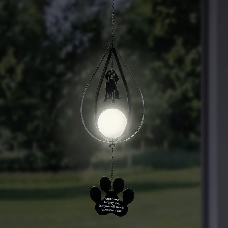 iHeartDogs Pet Memorial Wind Chime - Beautifully Crafted Dog Memorial Gifts - Pet Loss Gifts for Dogs & Cats Never Leave My Heart - Solar Light - BeesActive Australia