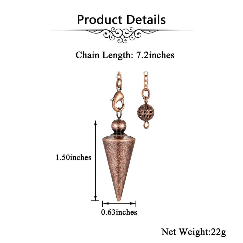 JSDDE Metal Dowsing Pendulum Copper Pendent Pendulum for Reiki Healing Divination (Bronze) - BeesActive Australia