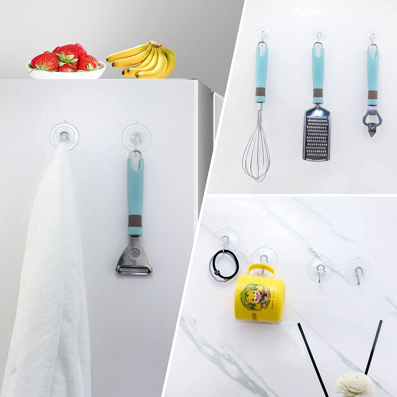 24 Pack All-Purpose Suction Cups Hooks Combo Set of Strongest Window Suction Cups with Hooks (4 Large, 10 Medium, 10 Small) 24 - BeesActive Australia