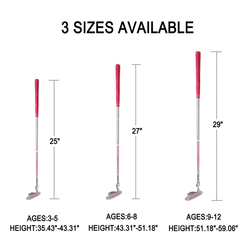 Acstar Junior Golf Putter Graphite Kids Putter Right Handed 3 Sizes to Choose Freely for Kids Ages 3-5 6-8 9-12 Pink 25" Age 3-5 - BeesActive Australia