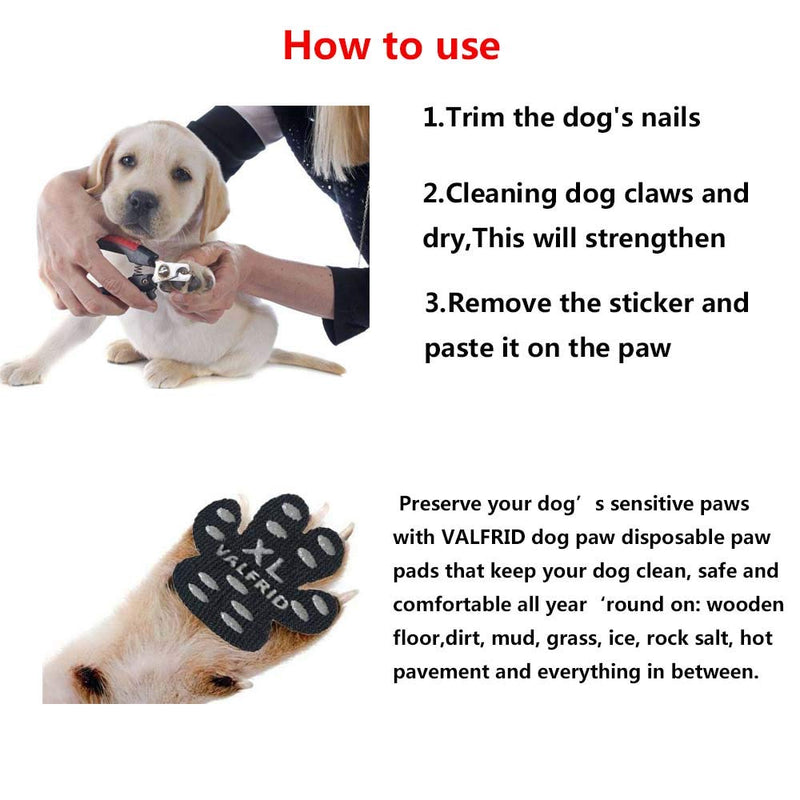 VALFRID Dog Paw Protector Anti-Slip Grips to Keeps Dogs from Slipping On Hardwood Floors,Disposable Self Adhesive Resistant Dog Shoes Booties Socks Replacemen 6Sets 24PCS XL ( L 2.24 x W 1.97 in,41-60 lbs) - BeesActive Australia
