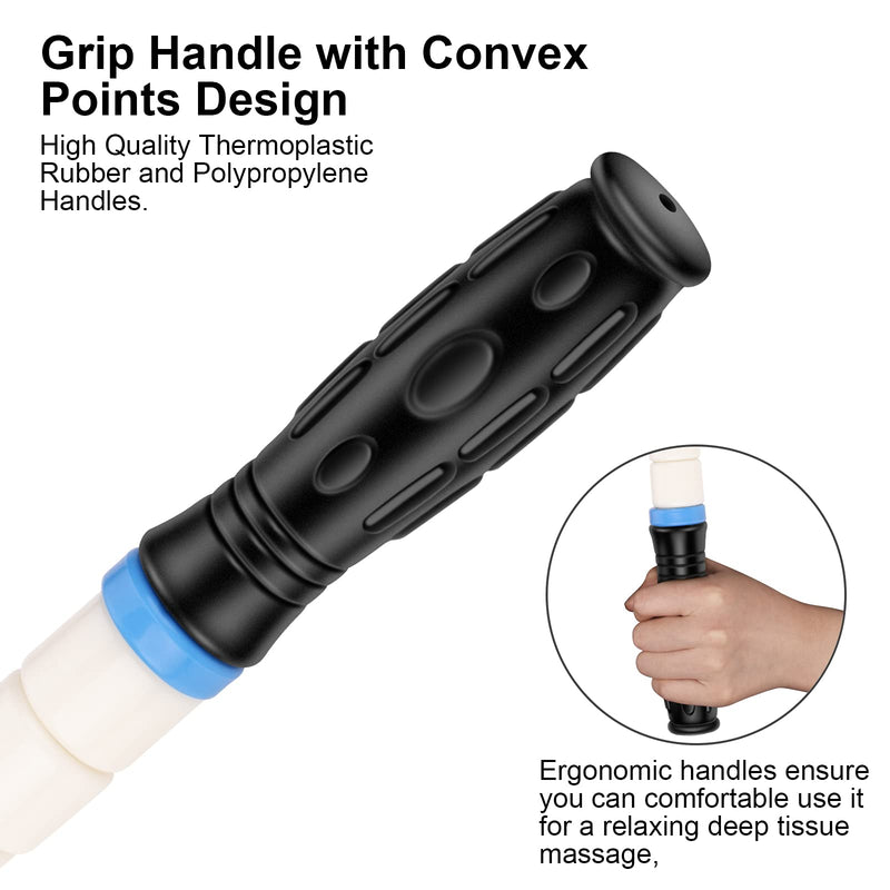 Premium Muscle Roller The Ultimate Massage Roller Stick 17 Inches Recommended by Physical Therapists Promotes Recovery Fast Relief for Cramps Soreness Tight Muscles-White White - BeesActive Australia