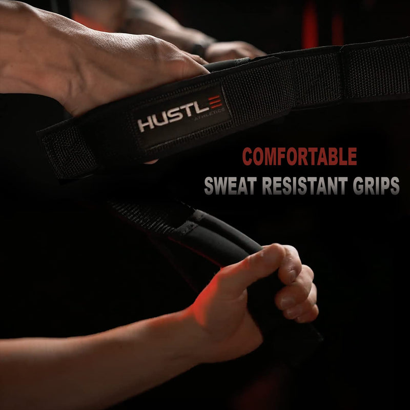 Hustle Athletics Tricep Rope Cable Attachments for Gym Use - Perfect Gym Equipment for Home/Gym Accessories - Multi Workout Rope Cable Machine Attachment -Best Gym Rope Grip with 4 Anti-Slip Handles BLACK - BeesActive Australia