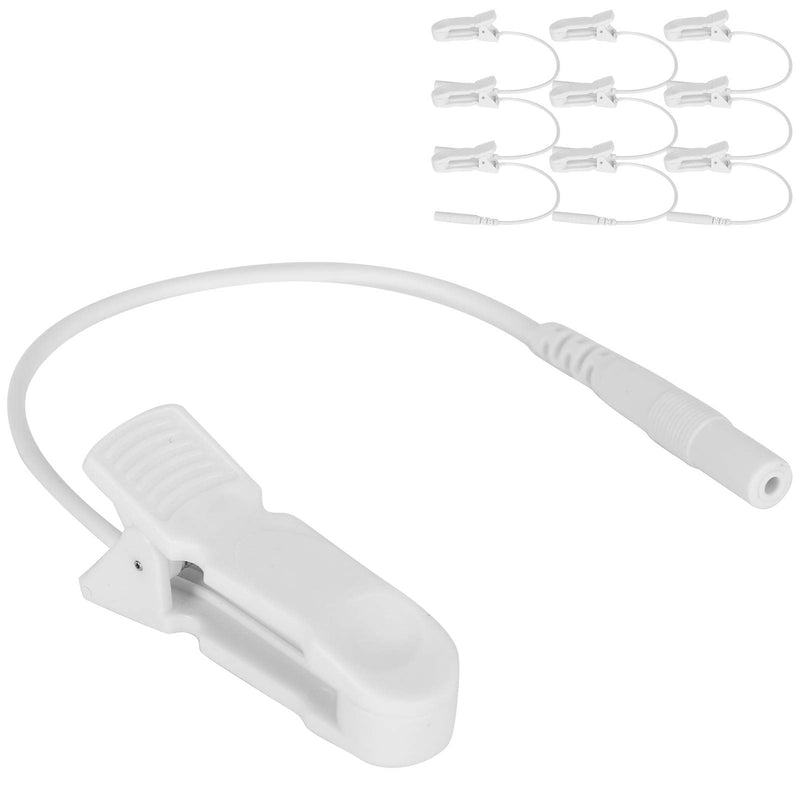ZJchao 10pcs 2.0mm Ear Clip Electrode Wire Electrode Lead Cable Durable Connecting Cable for Digital TENS Massage Machine Breast Ear Massage Clip - BeesActive Australia