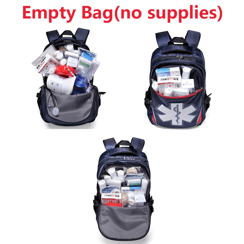 Camoredy First Aid Bag Empty Red Emergency Medical Backpack First Responder Trauma Bag Waterproof Multi-Pocket for Traveling, Field Trips, Camping, Hiking, Scout Troop, Childcare (Blue) Blue - BeesActive Australia