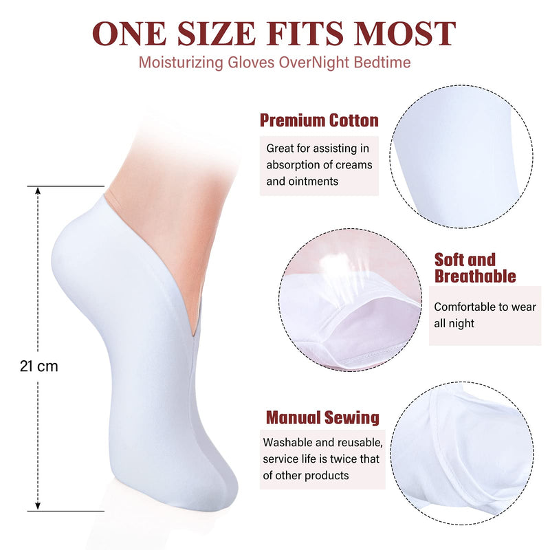 10 Pairs Moisturizing Socks Overnight, Spa Socks for Dry Feet, Moisture Enhancing Socks, Cosmetic Moisturizing Socks for Women and Men, White - BeesActive Australia