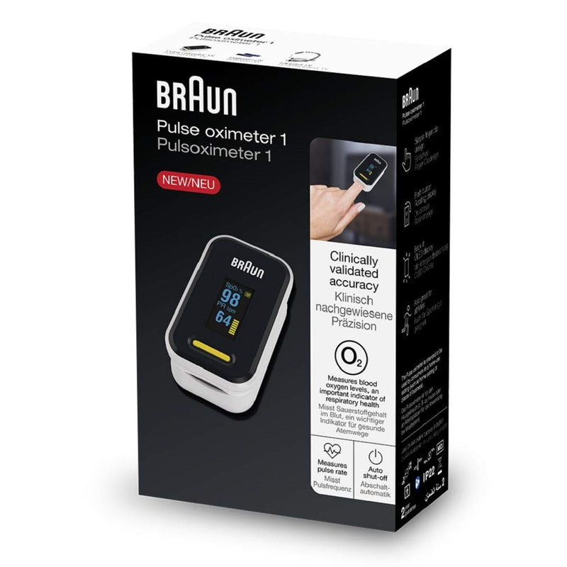 Braun Pulse Oximeter 1 (Oxygen Saturation, Blood Oxygen Levels, Clinically Accurate, Certified Medical Device) YK-81CEU - BeesActive Australia