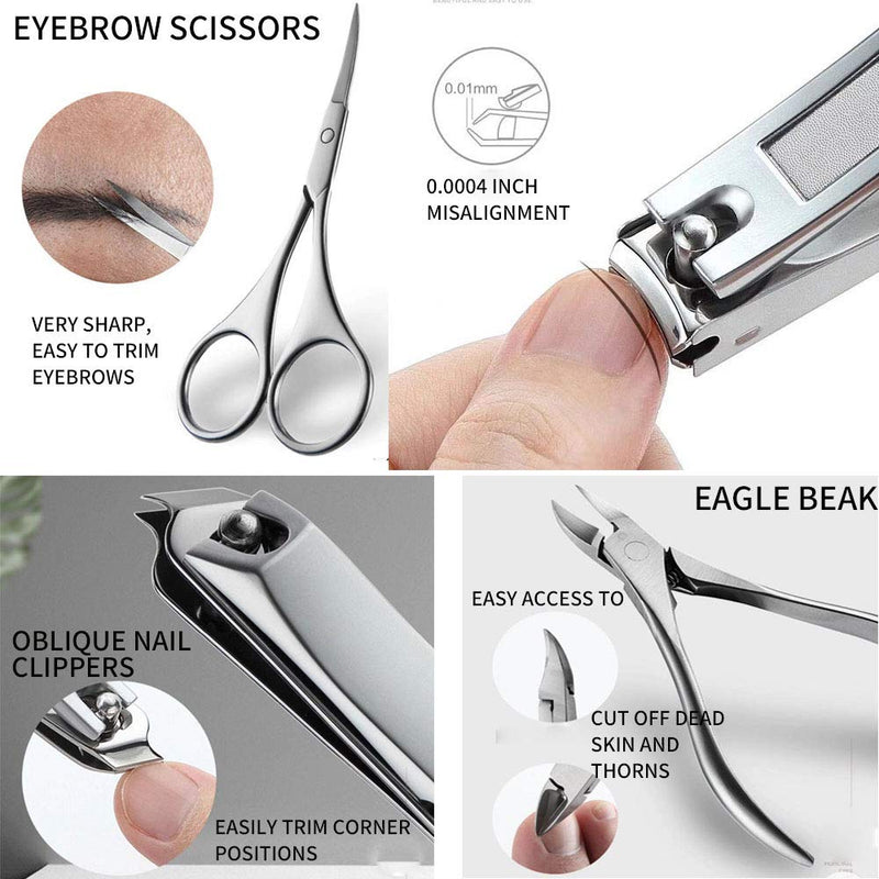 9-piece nail clippers high-end nail clippers set simple fashion style care tool stainless steel， thick toenail clipper, toenail clipper,ingrown toenail clipper tool, - BeesActive Australia