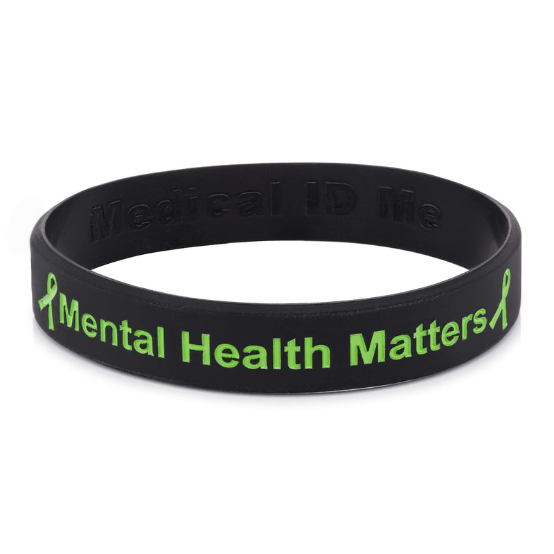 Set of 4 Mental Health Matters Awareness Bracelet Motivational Men's Women's Mental Health MHA (Large 20cm) Large 20cm - BeesActive Australia
