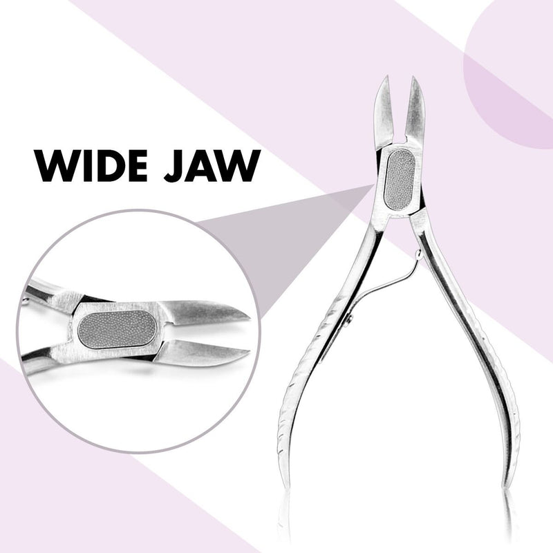 Heavy Duty Nail & Toenail Clippers 5" with Built-In Nail File for Thick or Ingrown Nails- Sharp with an Easy to Use Ergonomic & Comfortable HandlePerfect for Manicures and Pedicures by Tweezy - BeesActive Australia