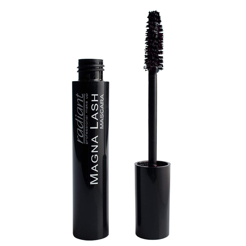 Radiant Professional Magna Lash Mascara, Volume and Curl, Silicone Brush, Deep Color, Smudge Proof, Lengthening Lashes, Cruelty Free, Natural Wax For Healthy Eyelashes, 0.43 ounces, Black 01 BLACK - BeesActive Australia